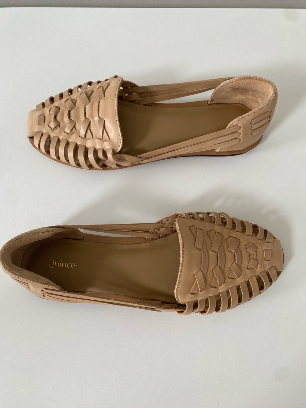 Quince 100% Leather Huarache Flats in Cashew Sz 8 - Picture 4 of 7